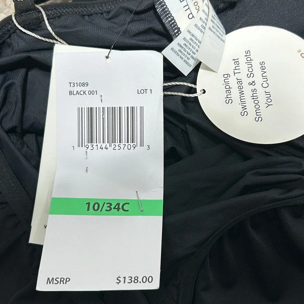 Coco Reef Womens Black Chroma Wrap-Tie OnePiece ShapeMaker Swimsuit NWT - 10/34C - Picture 5 of 6